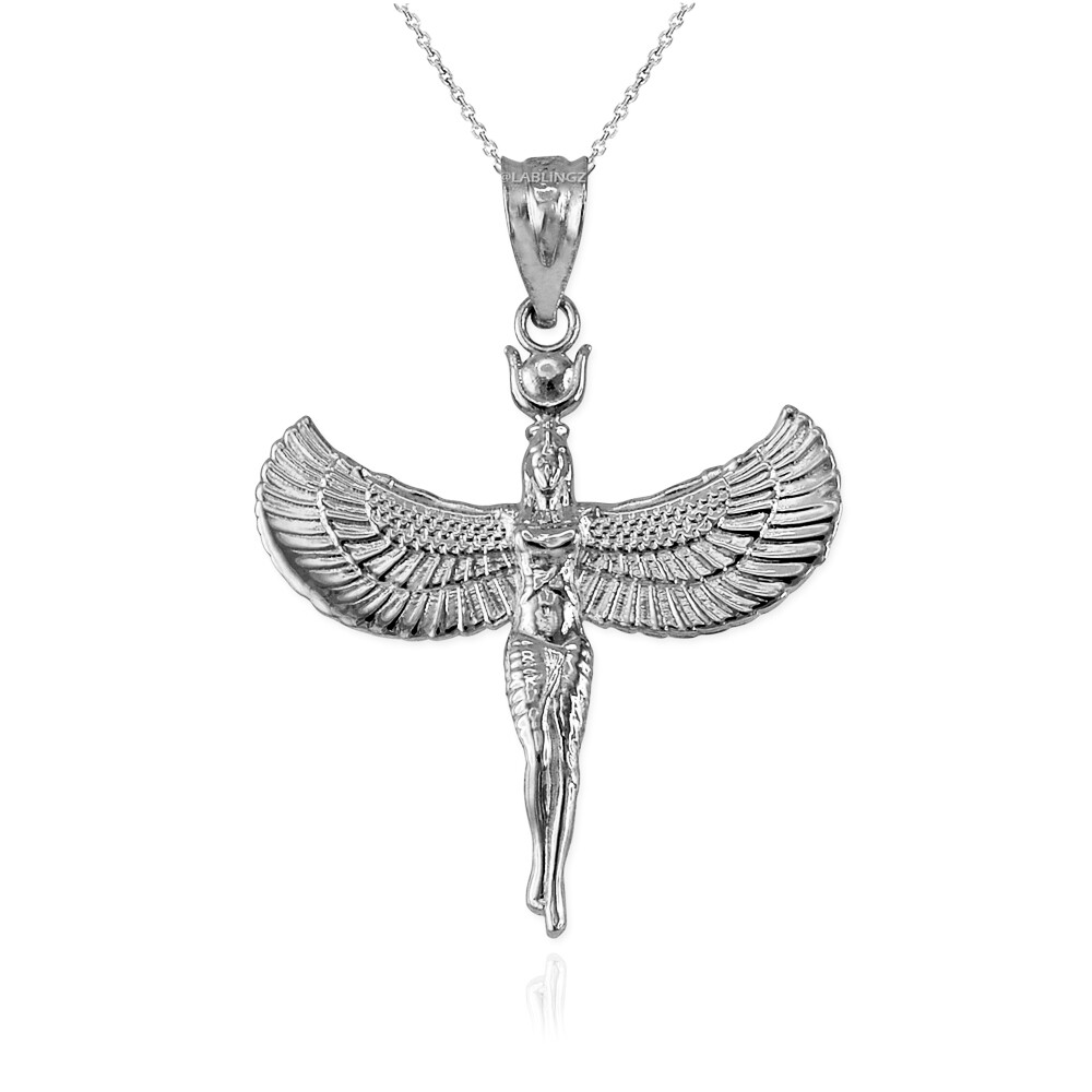 Sterling Silver Isis Egyptian Goddess Pendant Necklace