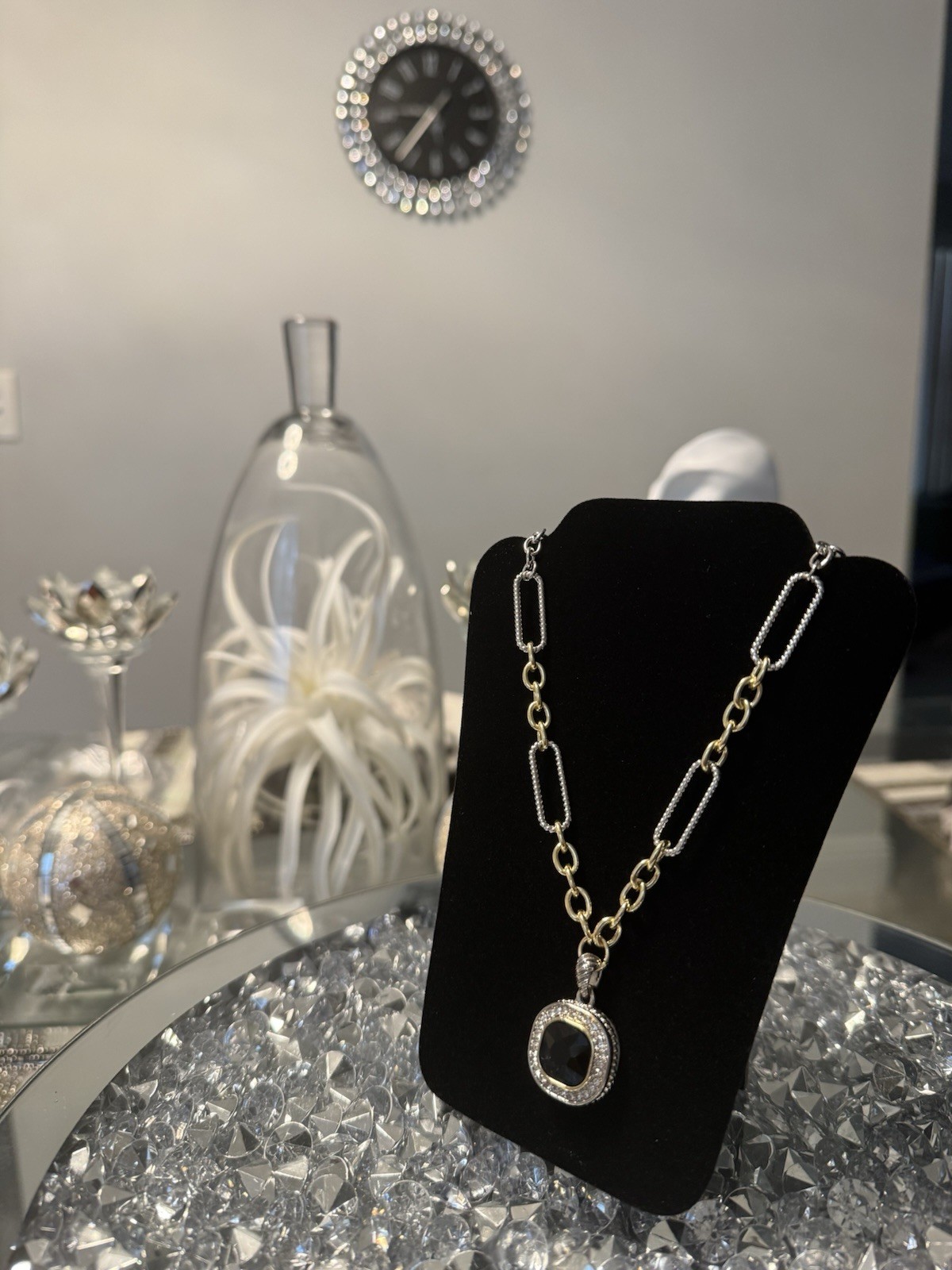 Mixed Metal Chain Necklace | Gold & Silver Link Statement Chain | Luxury Jewelry
