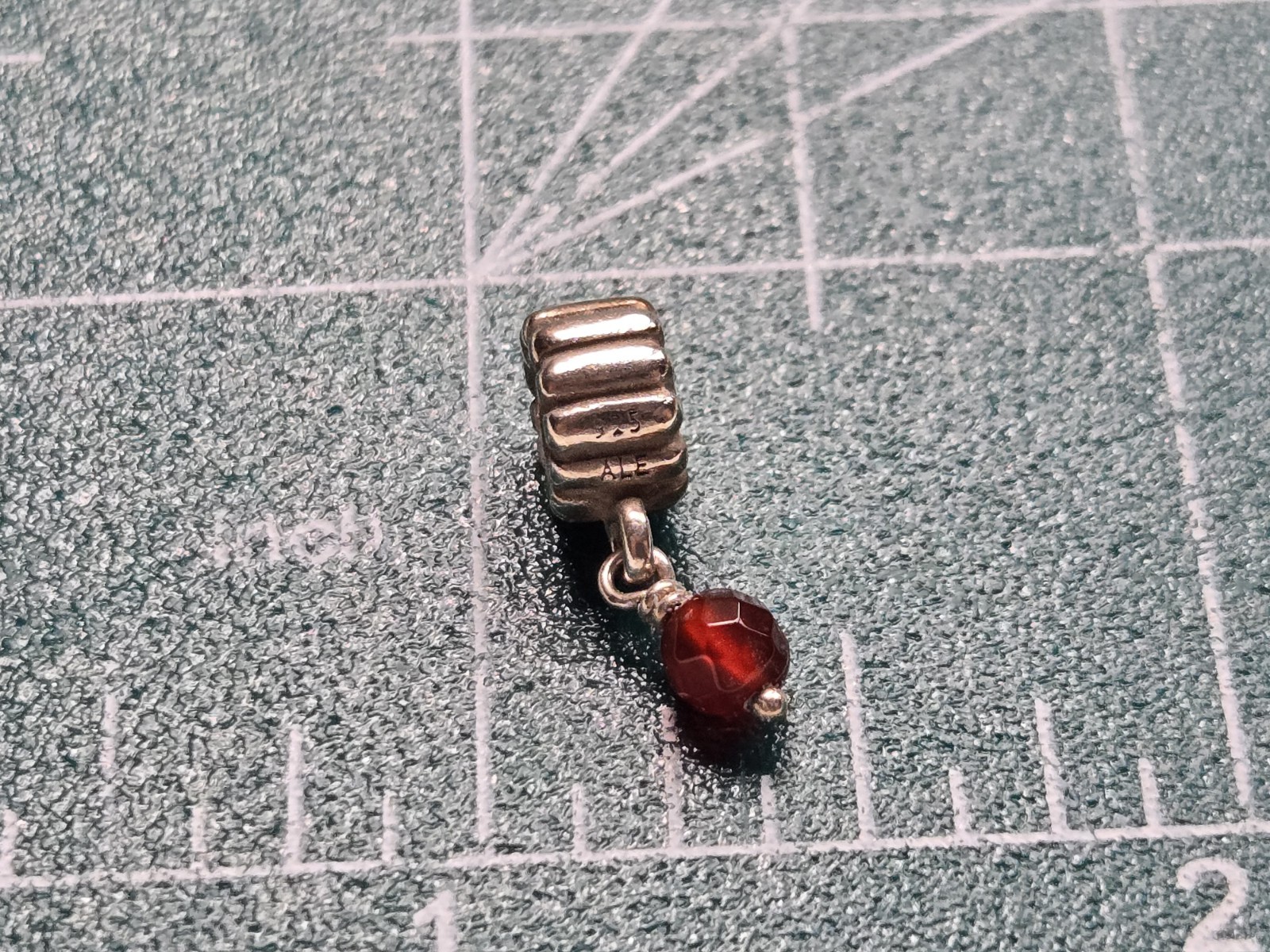 Pandora Birthstone January Garnet Dangle Charm 925 ALE