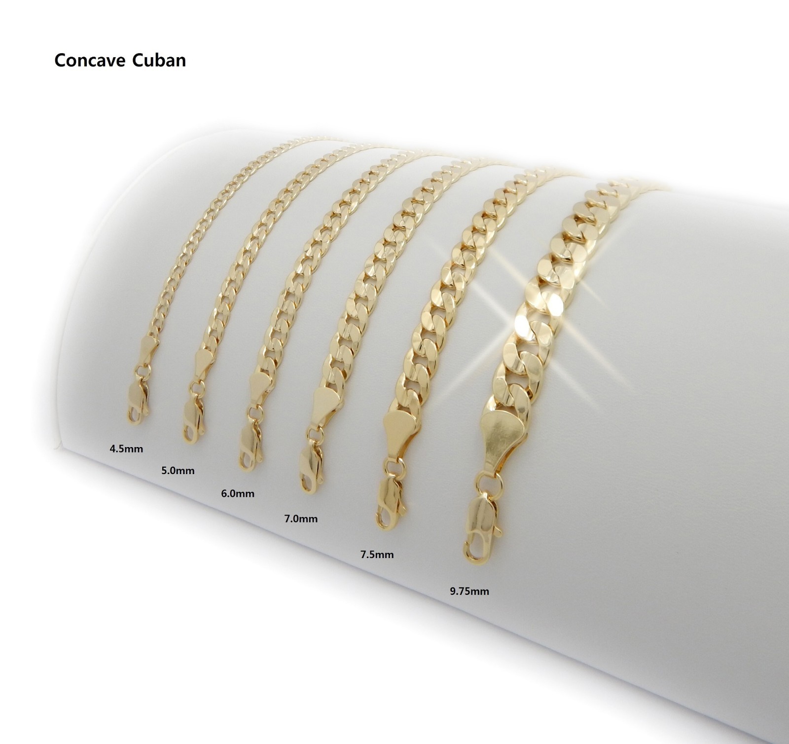 NEW 14K GOLD PLATED C-CUBAN LINK NECKLACE CHAIN (4.5mm to 9.5mm) /(20″/24″/30″)