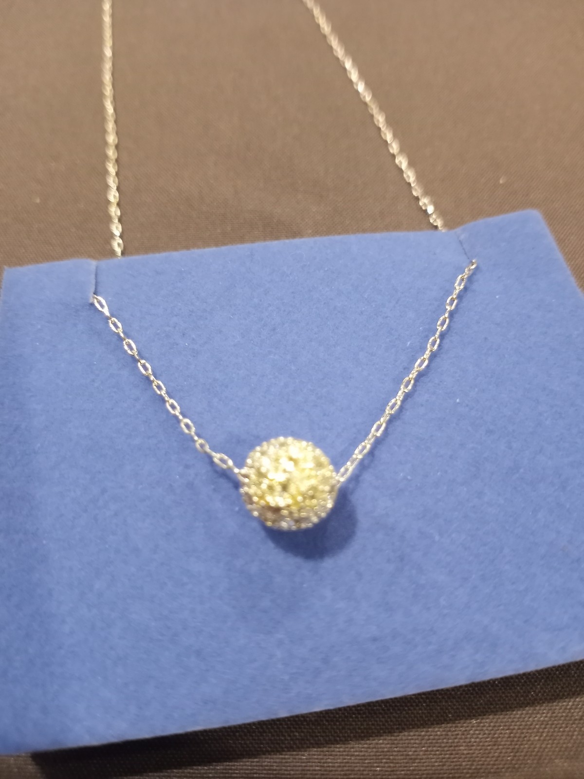 Avon Minimalist Shimmering Silver Rhinestone Necklace Sight Delicate Dainty Ball
