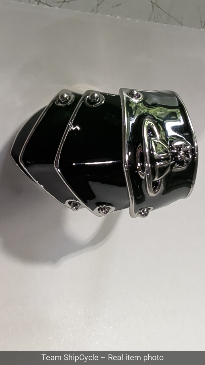 Vivienne Westwood Nana armor ring Vintage Style black silver G2U