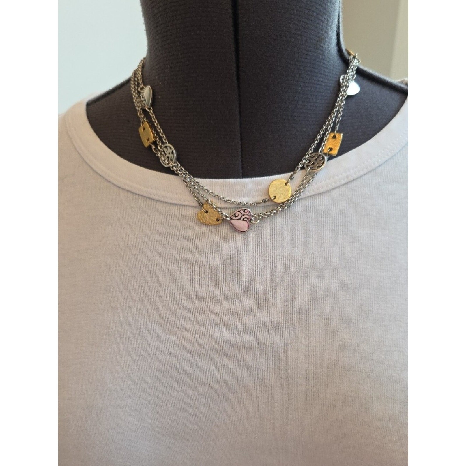 Brighton Retired Deco 3 Chain Necklace