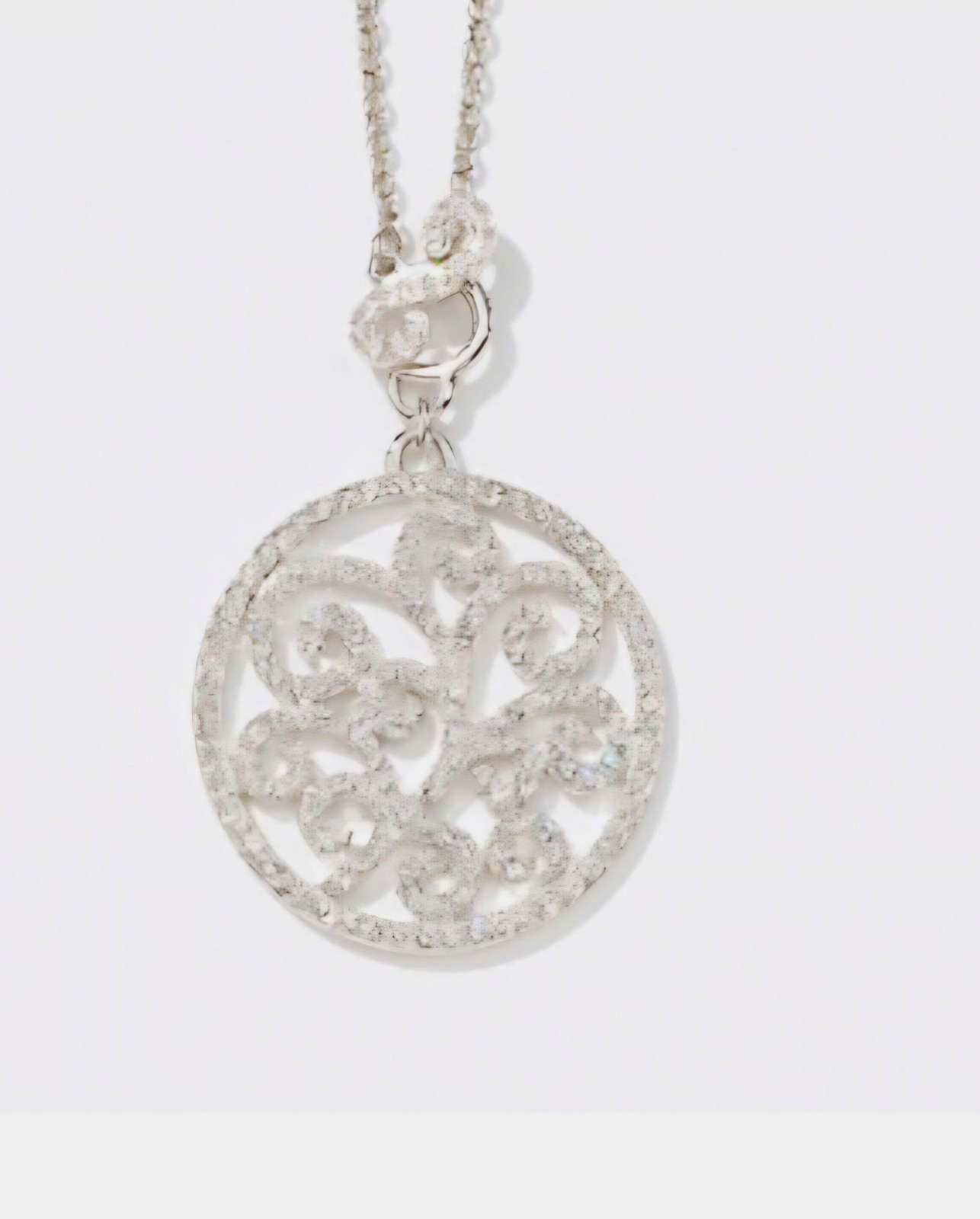 Touchstone Crystal Swarovski Pavé Pendant Necklace w/Box Chain Adjustable Slide