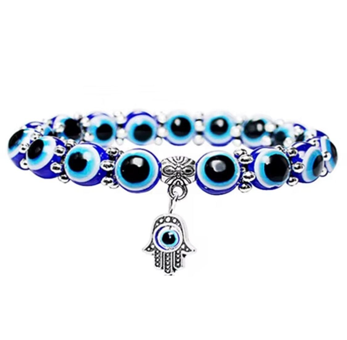 Evil Eye Beaded Hamsa Hand Bracelet – ,