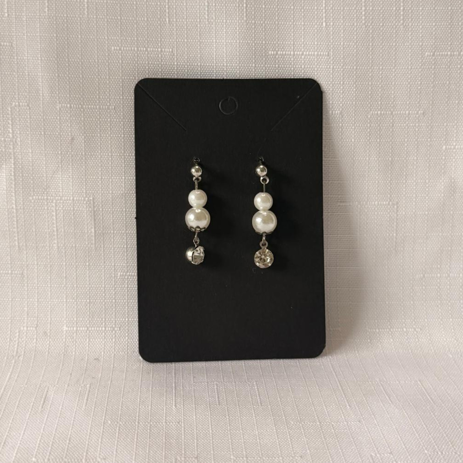 Angel Wing Earrings Silver Pearl Handmade Beaded Dangle Jewelry Gift