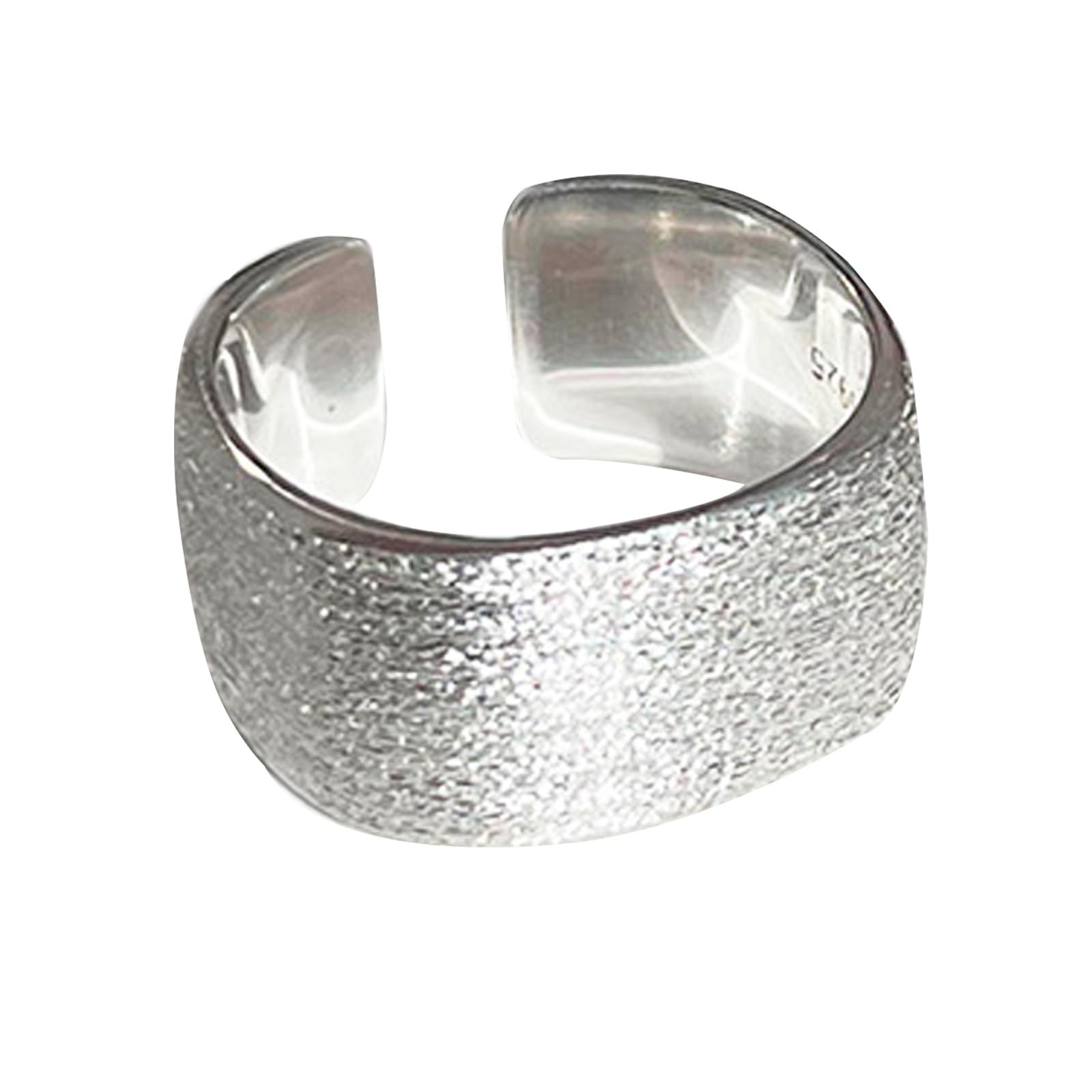 Adjustable 925 Sterling Silver Thumb Band Rings, High Polish Open Design for Wom