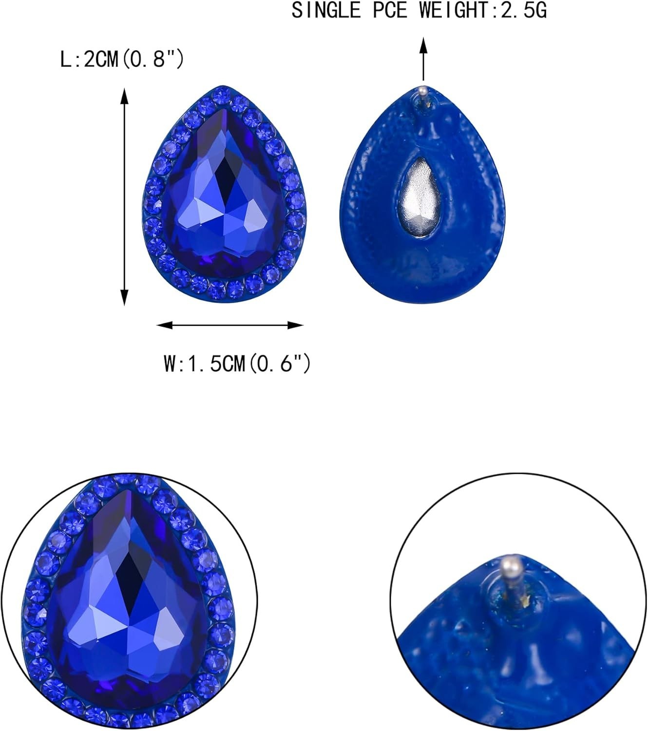 Women’s Austrian Crystal Wedding Teardrop Stud Earrings