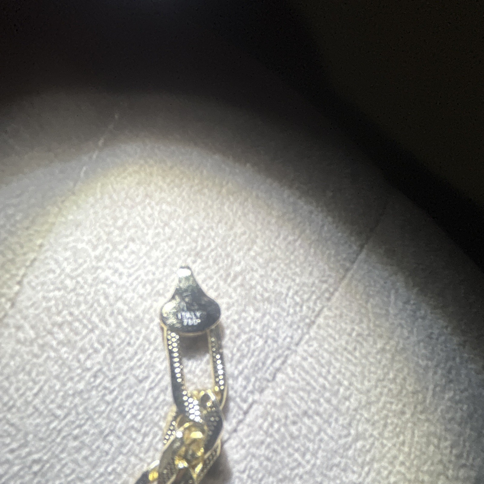 Gold Tone Figaro Chain Link Bracelet with Lobster Clasp Closure
