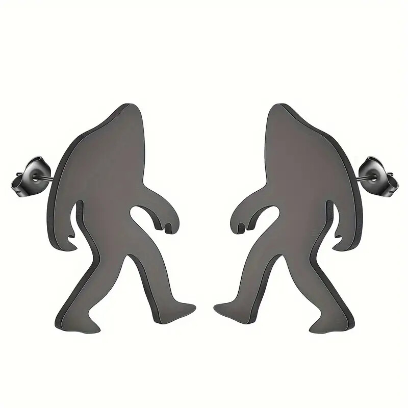Sasquatch Stud Earings – Color Gold, Silver or Black – Bigfoot Style -Wear Proud