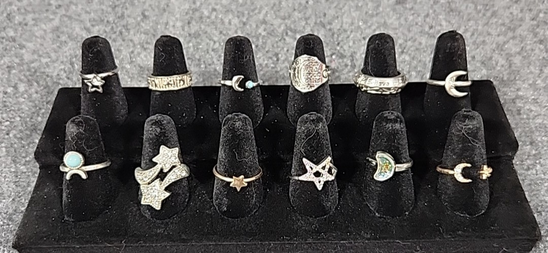 Jewelry 12 Celestial Theme Adjusts Sized Gold Silver Tone Wire Wrap Bands #249