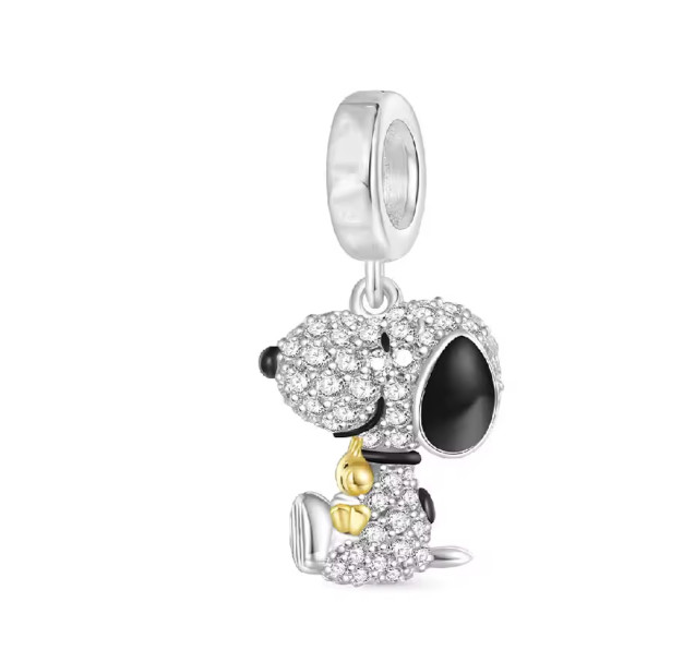 S925 Silver Charlies Scout Snoopys Dog Necklace Charm Bracelet Pendant Simulated