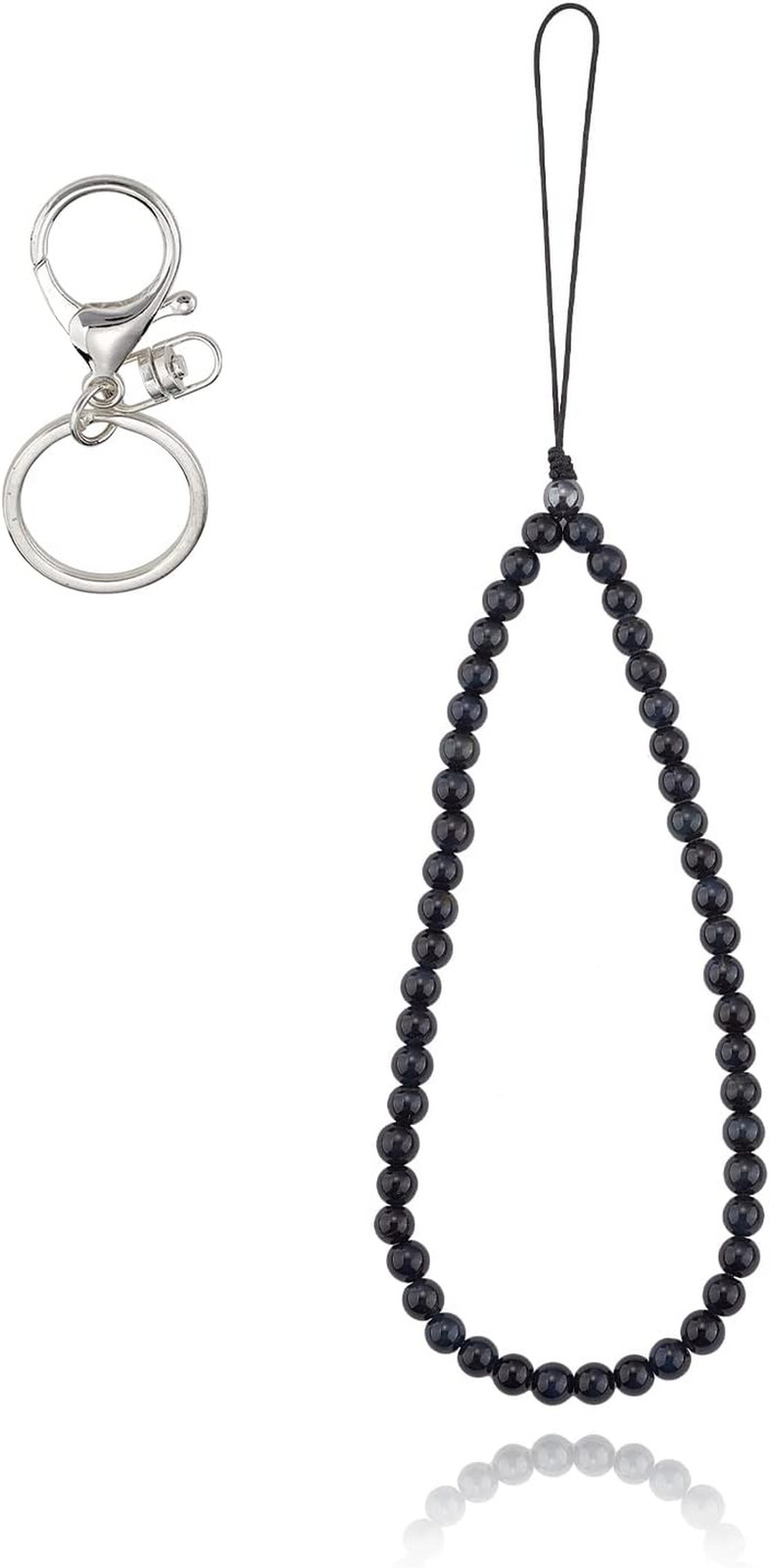 Natural Stone Phone Lanyard Wrist Straps Weathered Agate Gemstone Beaded Phone C