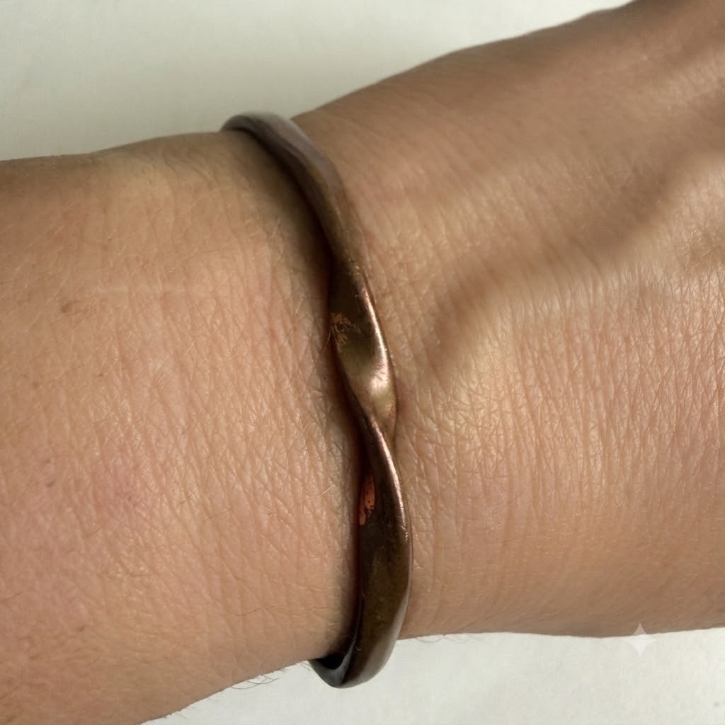 Sergio Lub Twisted Copper Cuff Bracelet Handcrafted Minimalist 6.25″