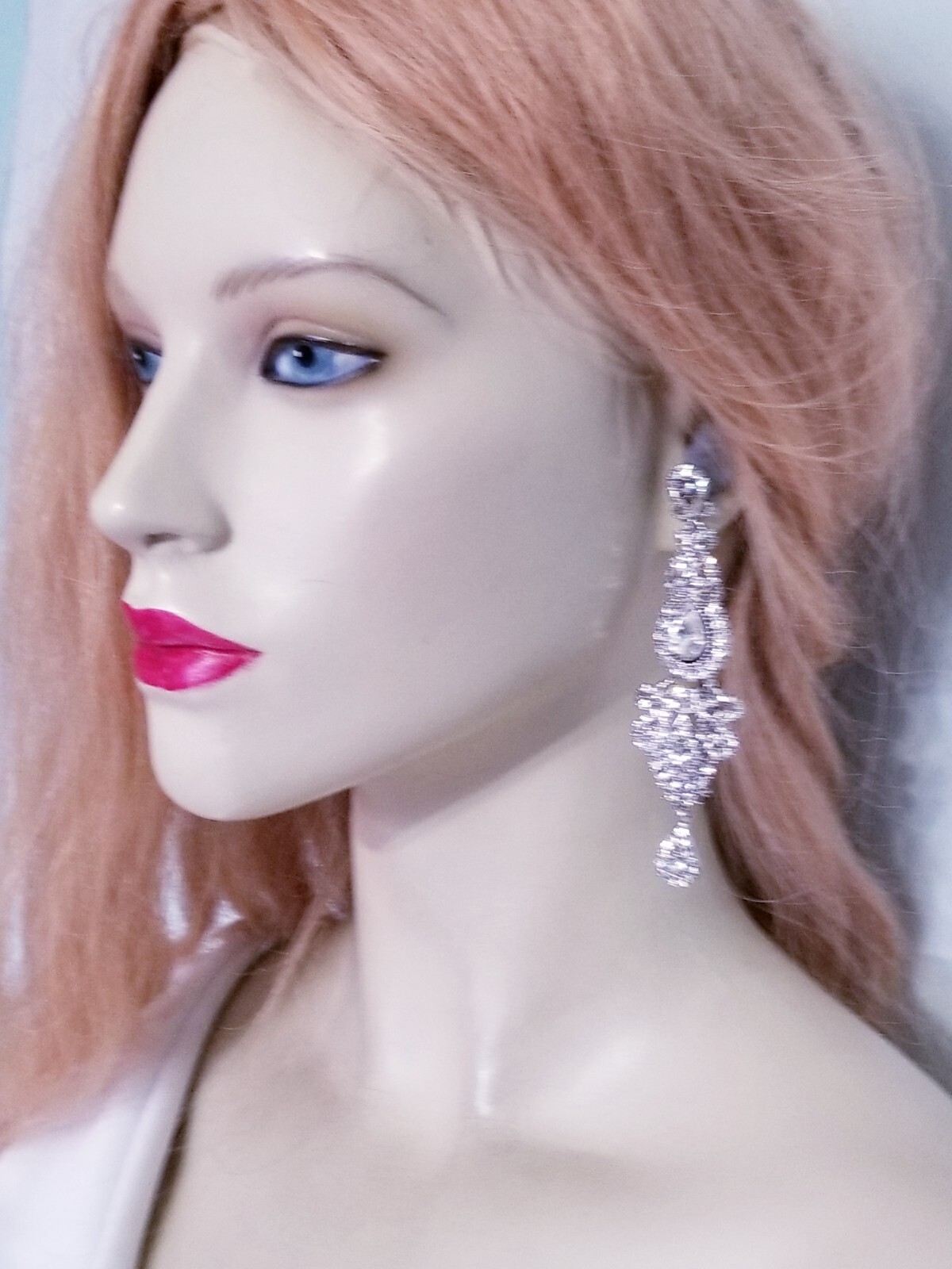 Chandelier Earrings Rhinestone Austrian Crystal 4 inch Clear
