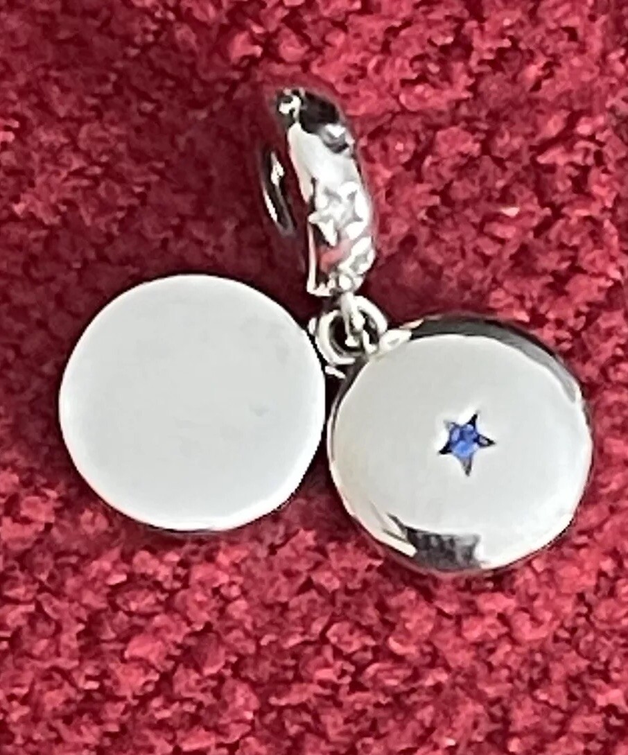 Family Love Double Dangle Charm, Man-Made Crystals & Clear CZ