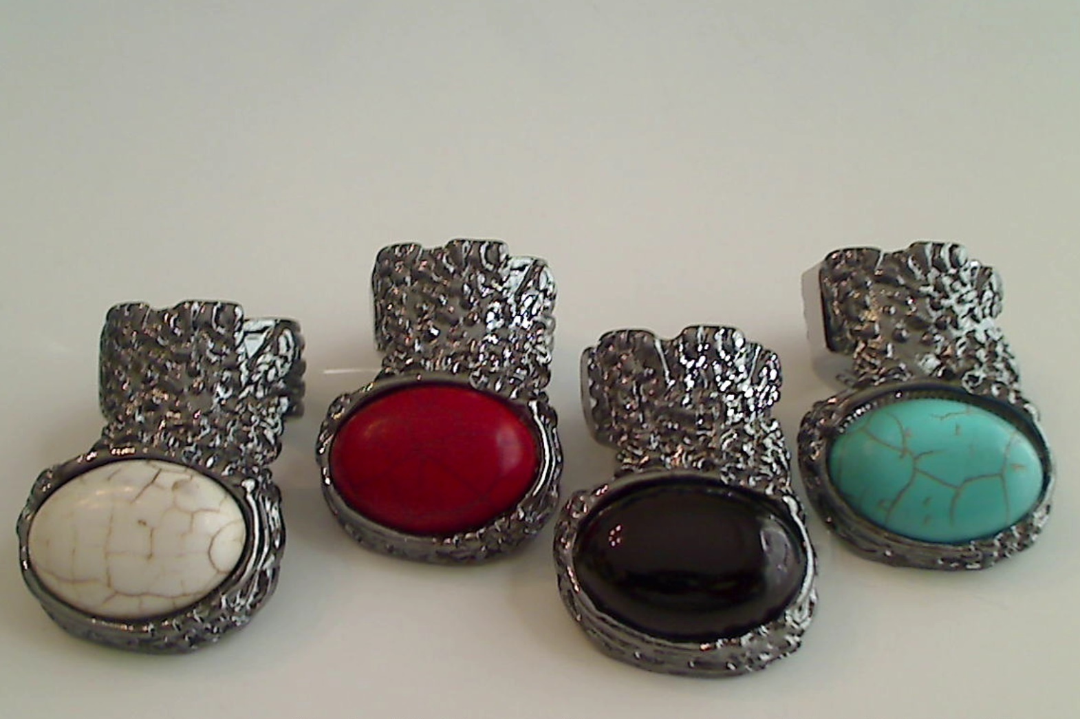 Trendy Unique Chunky Gun Metal Armor Cage Knuckle Arty Moon Ring sizes 6,7,8,9