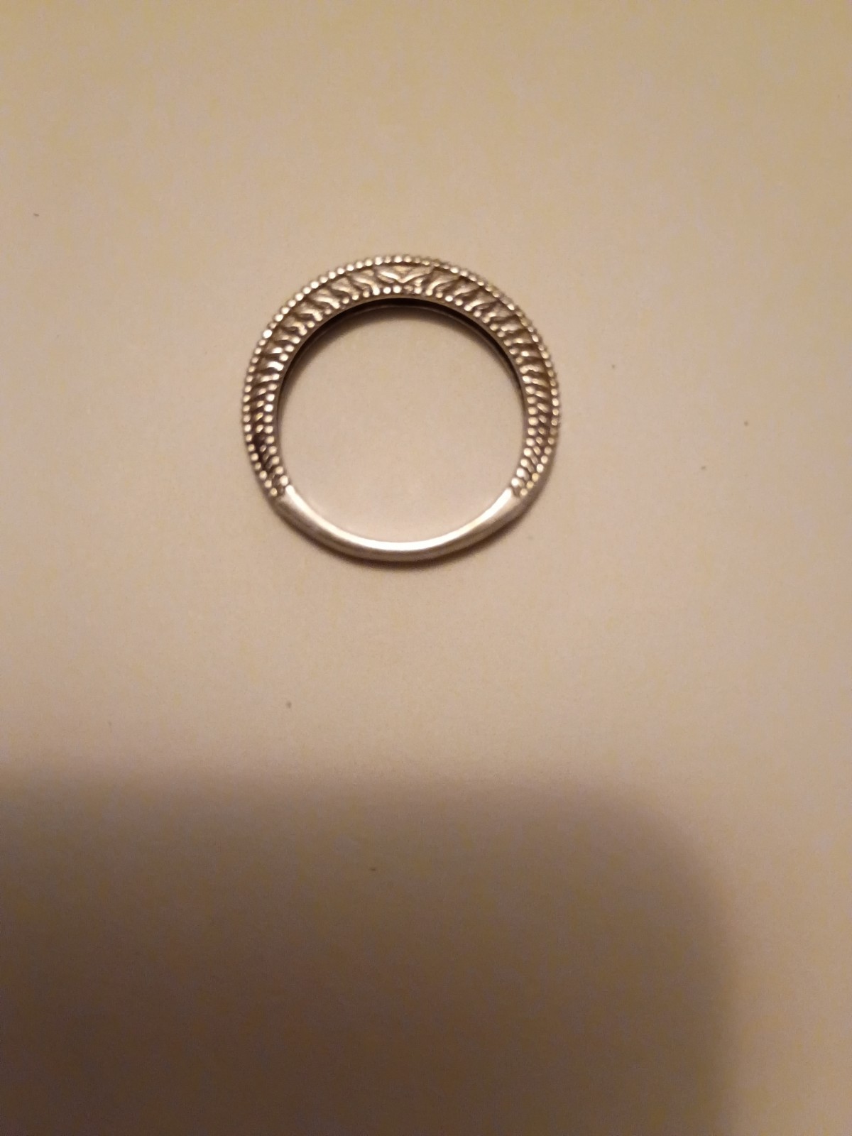 CZ Green Stone 925sterling silver ring stacker band size 7
