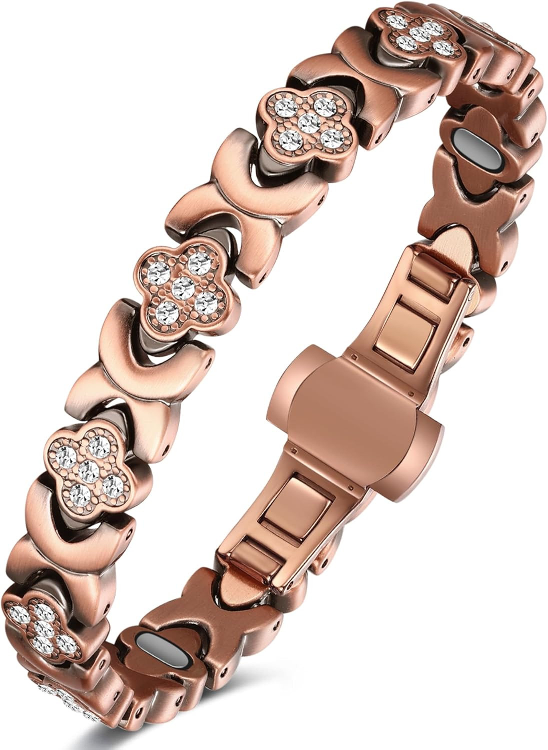 Feraco Pure Copper Bracelets for Women, 5X Ultra Strength Magnetic Bracelet with