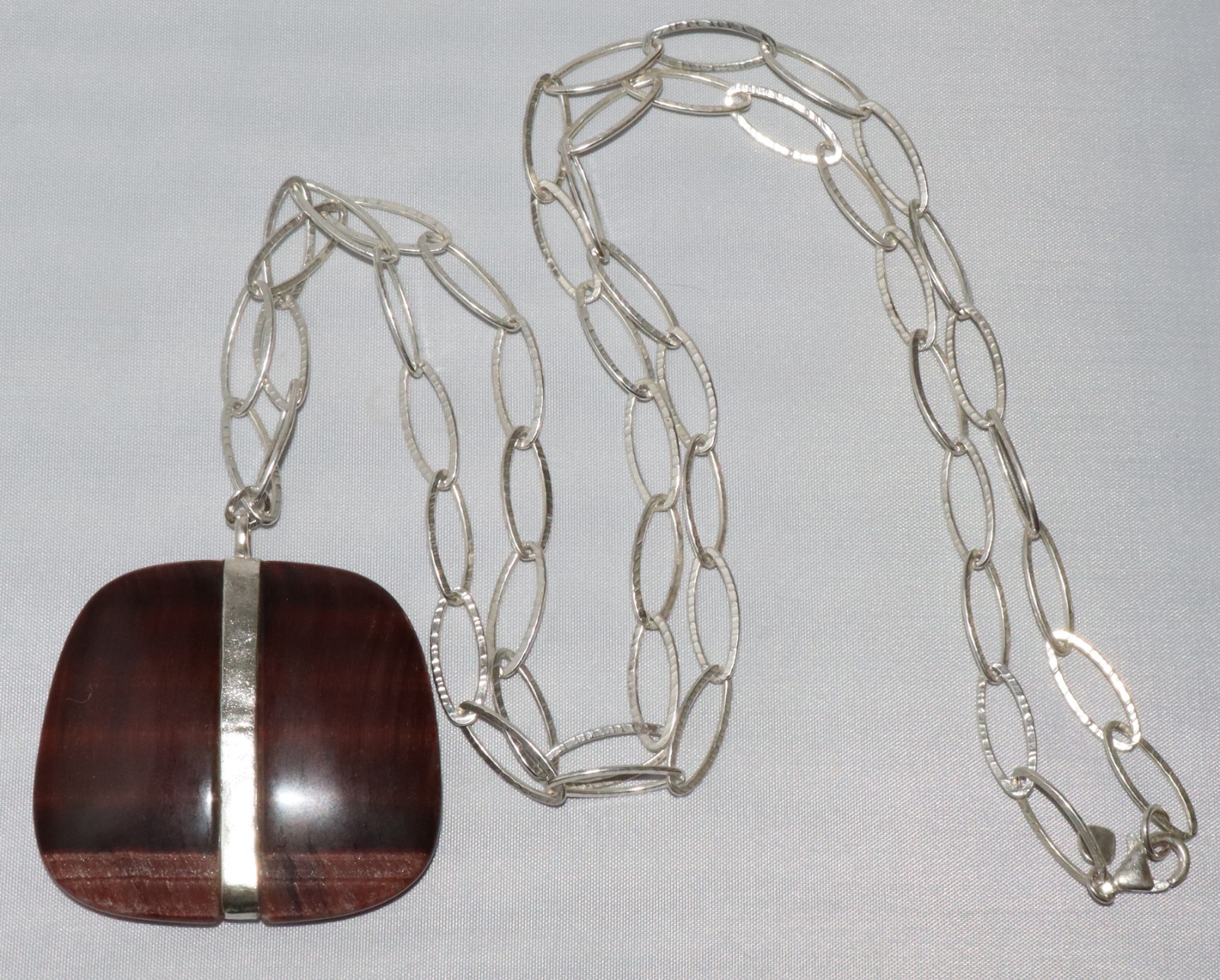 Silpada Sterling Silver Large Tigers Eye Bring The Heat Pendant Necklace N2919