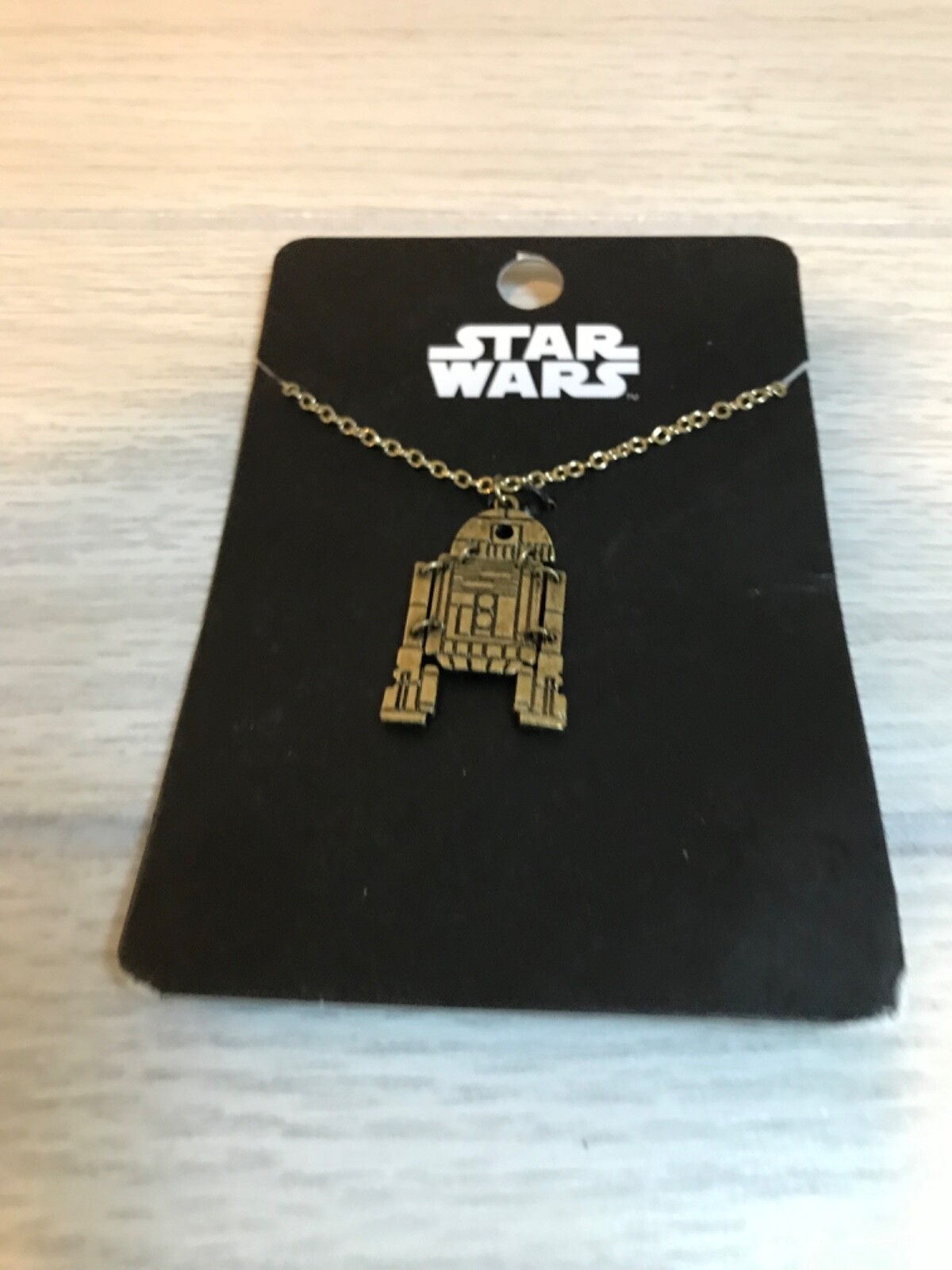 Necklace Teens, R2D2 Charm Antique Gold, Star Wars, Disney, 