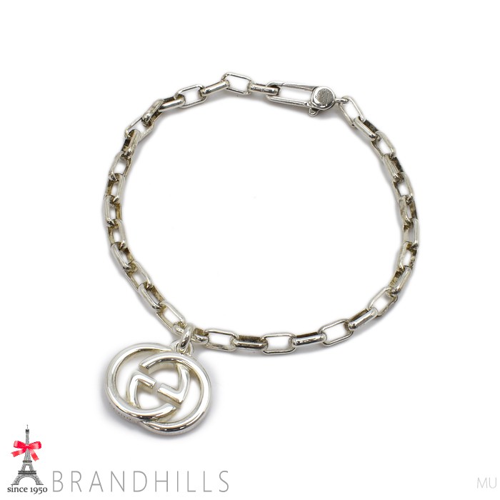 Gucci Bracelet Men’s Interlocking G Authentic Ball Size 19.5cm Silver From Japan