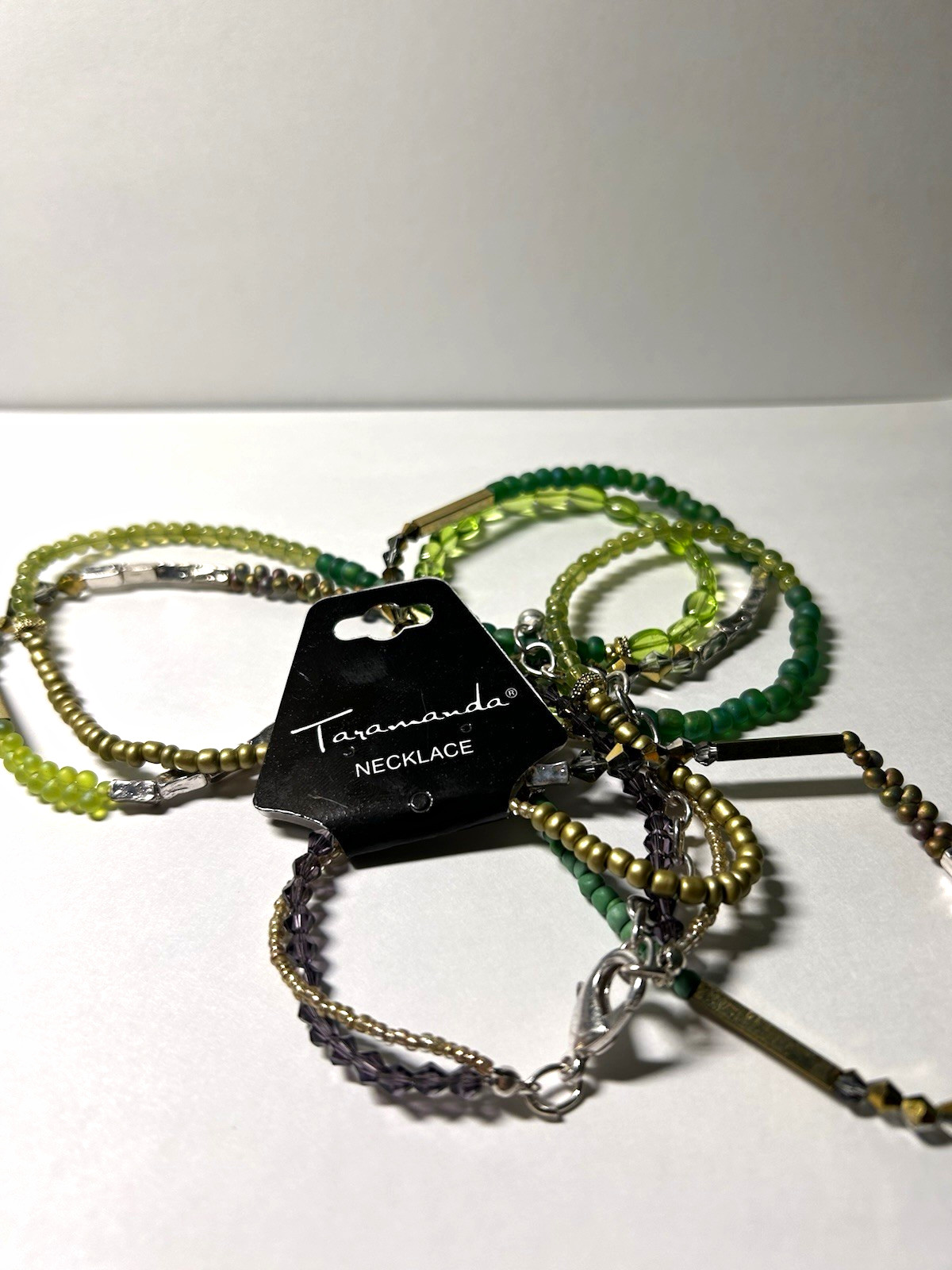 Taramanda Multicolor Layered Glass Beaded Ball Chain Necklace Fashion Costume