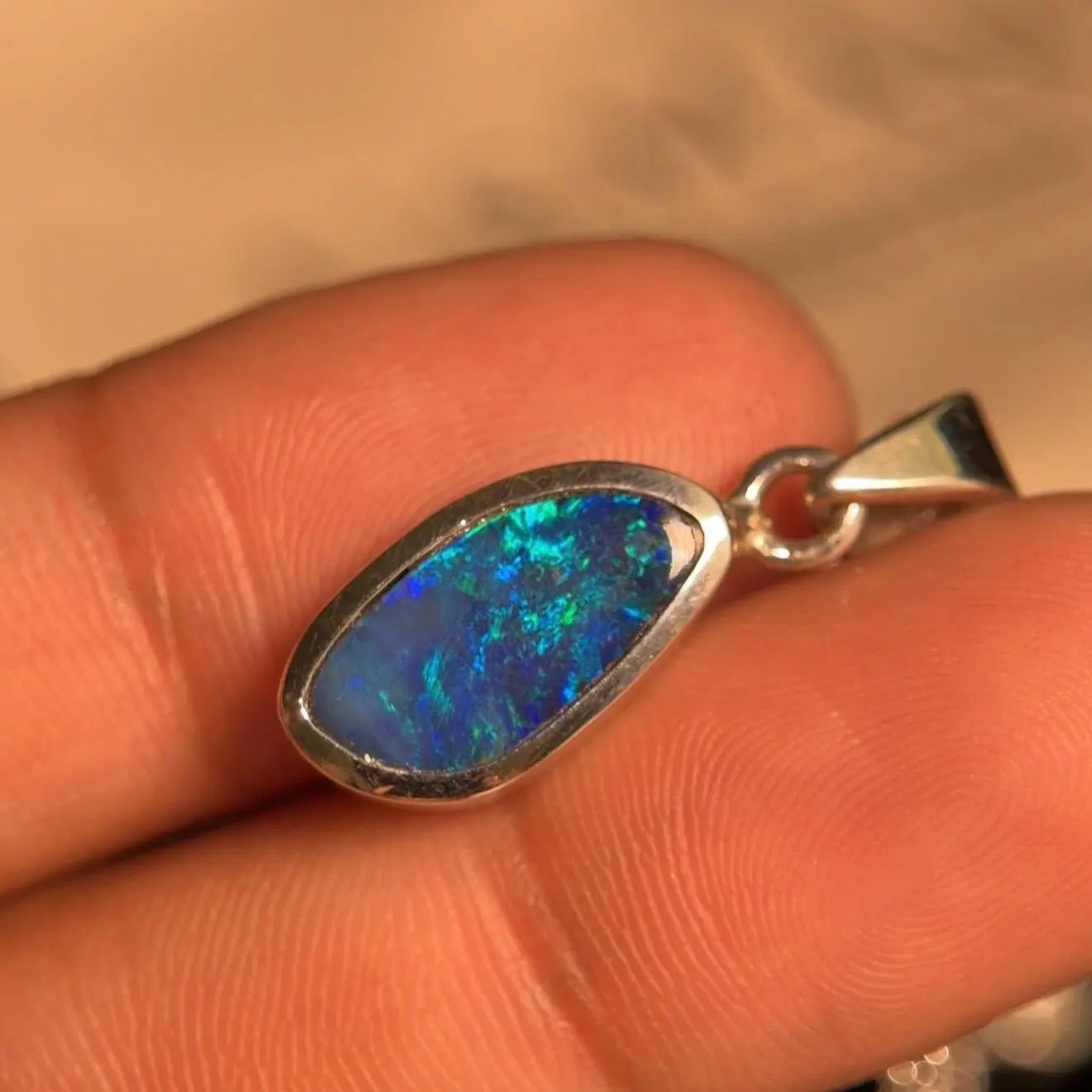 Natural Australian Fire Opal Bezel Pendant in 925 Sterling Silver, Wedding Gift