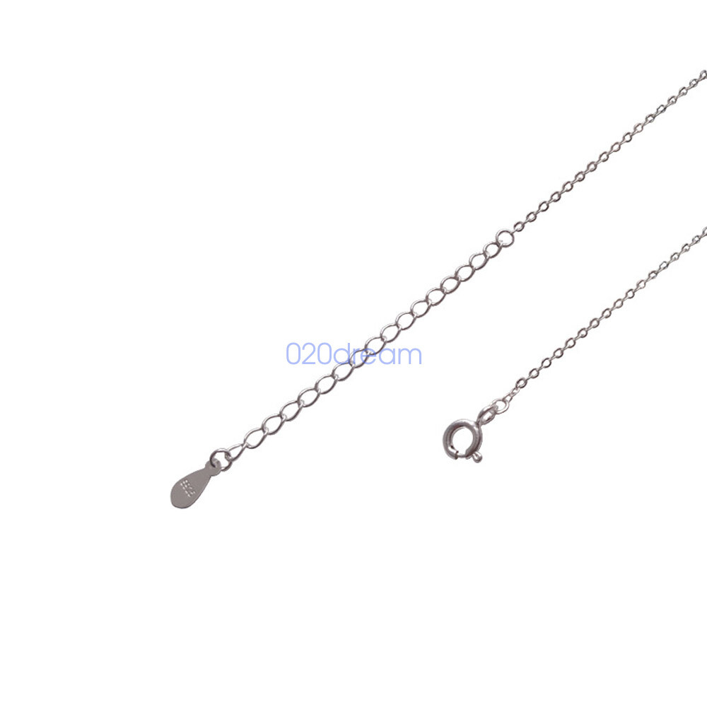 Real 925 Sterling Silver Necklace 1.2mm Trace Chain Extend Adjustable Stamped
