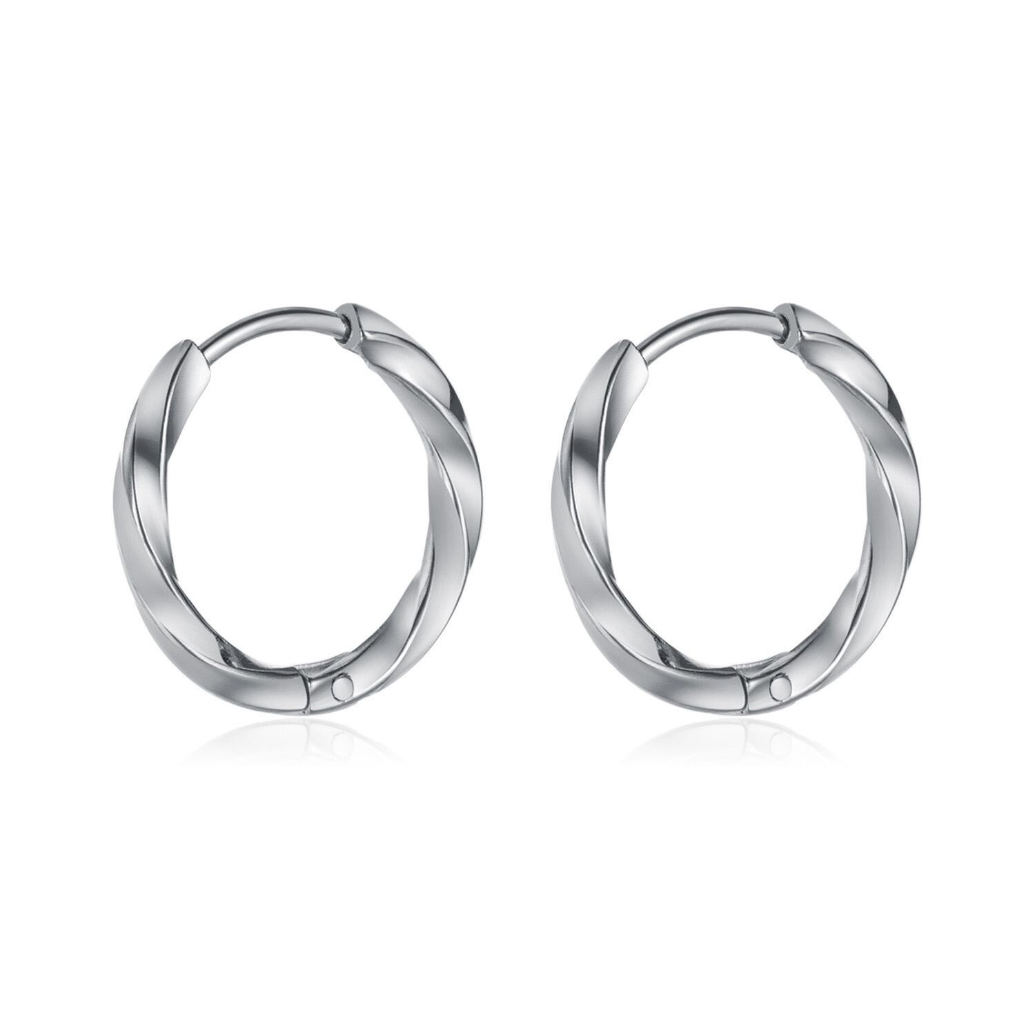 8-20mm Woman 14K Gold Plated Twisted Round Huggie Hoop Earring