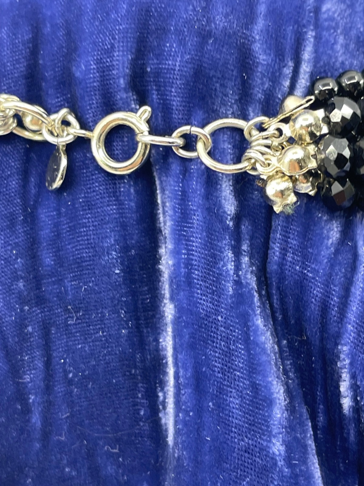 LOFT Multi Strand Black Glass Beaded Faceted Beads Boho Retro Necklace 24”