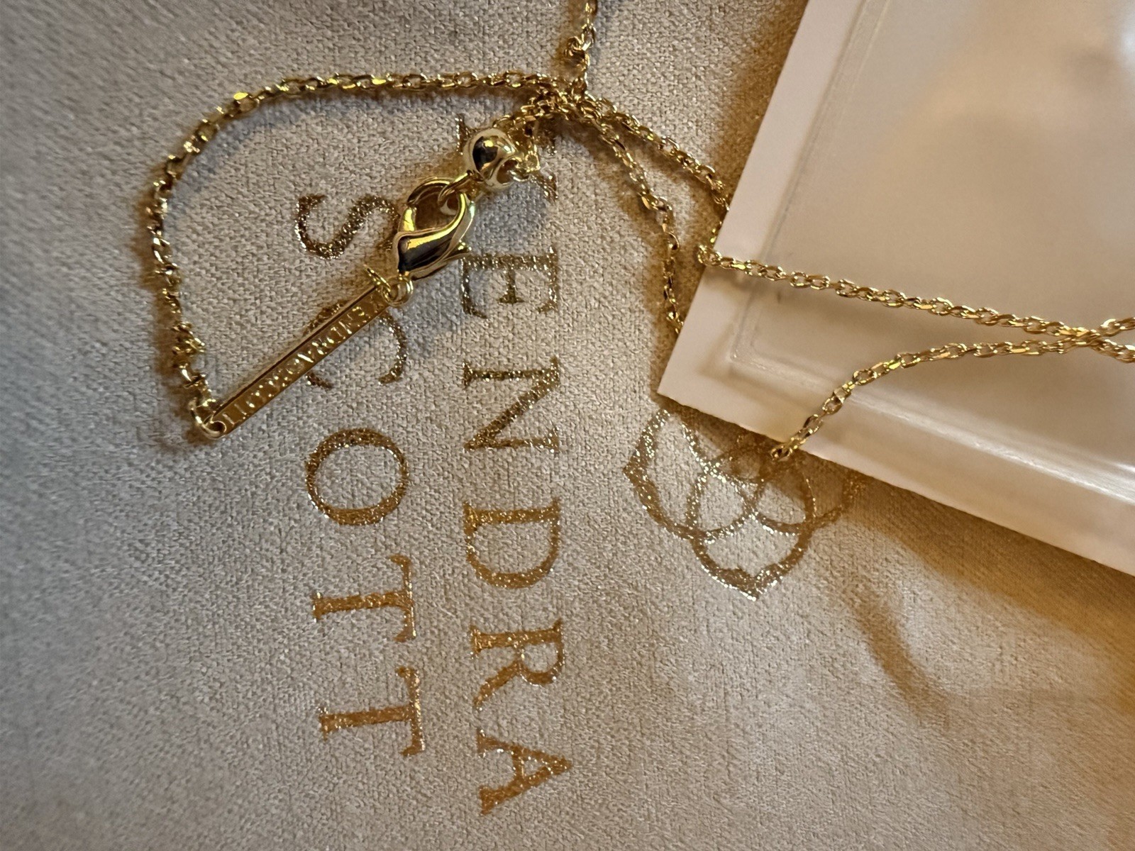 Kendra Scott Gold Black Drusy Pendant Necklace With Branded Pouch & Tag