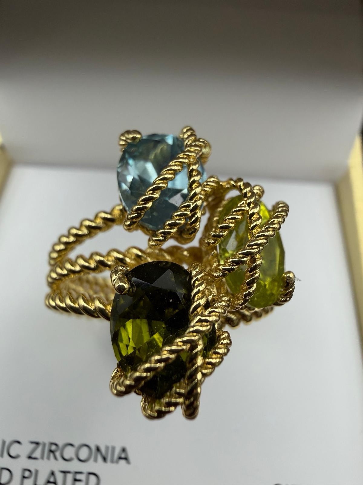 Charter Club Women Multi Oval Wrap Band Ring Size 10