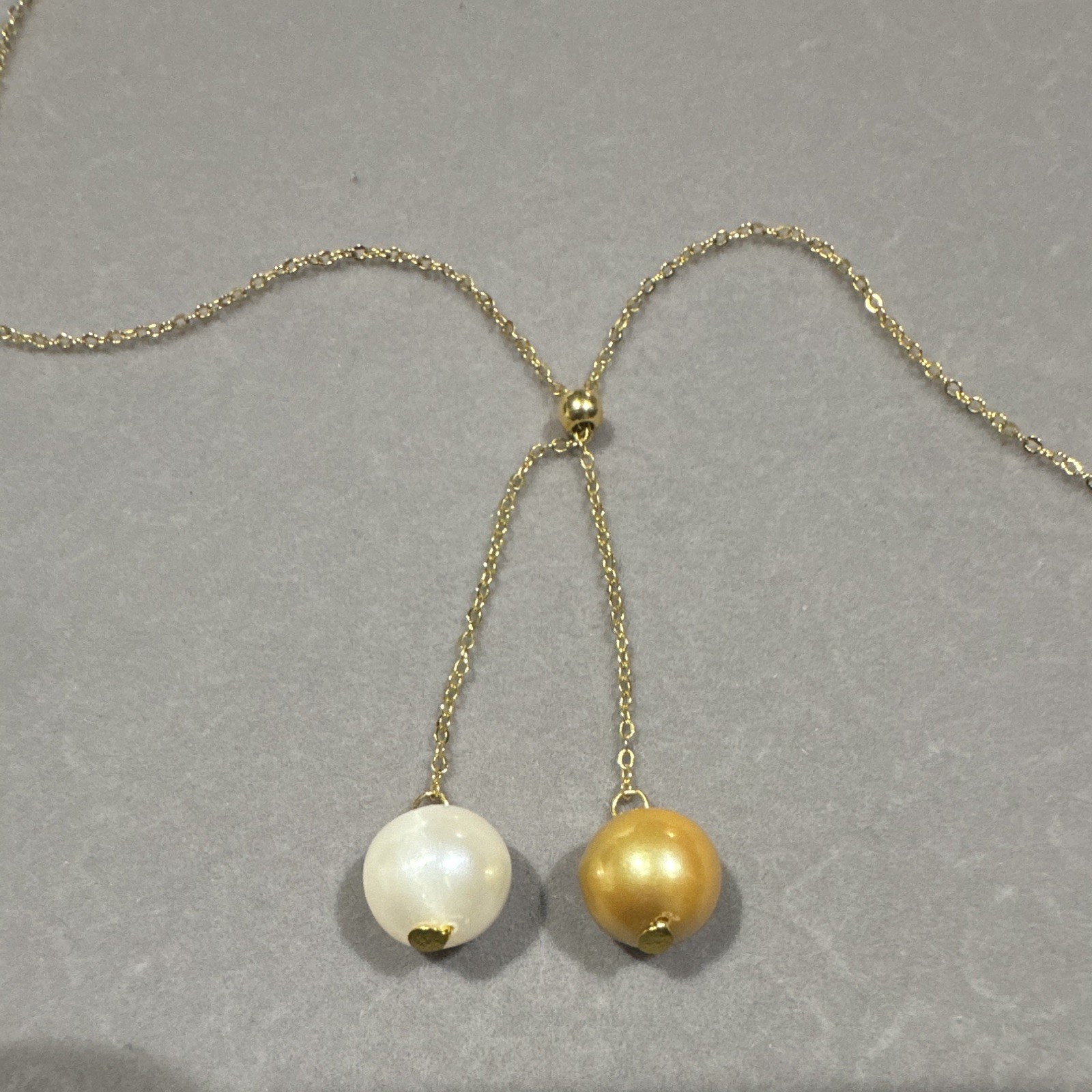 Genuine Freshwater Pearl Earrings and Necklace in Micron-Setting set. 8-10.5mm