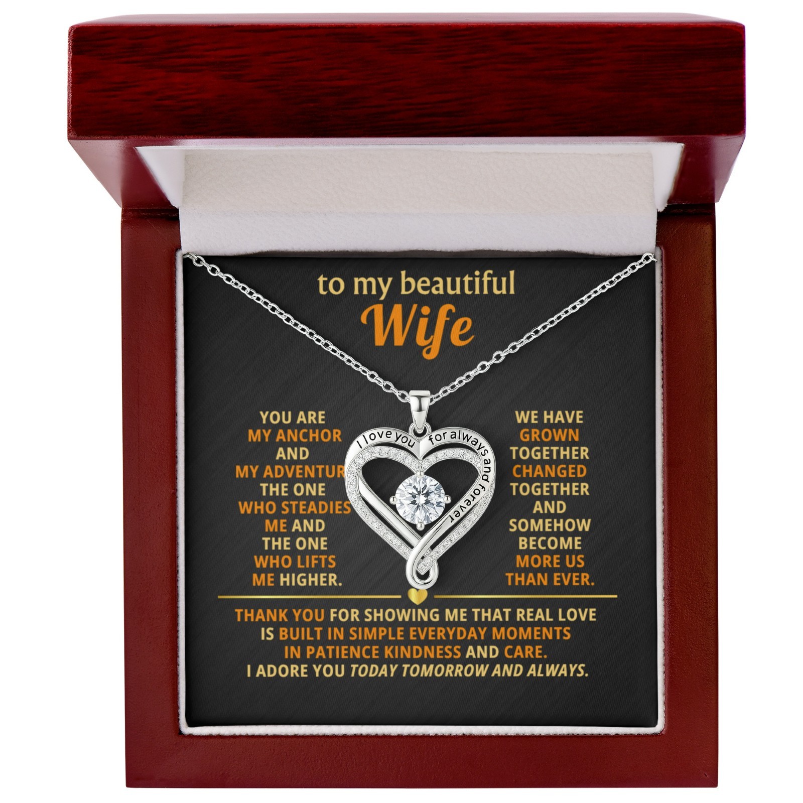 To My Wife Love You Always Necklace Romantic Anniversary Birthday Gift For Her🎁