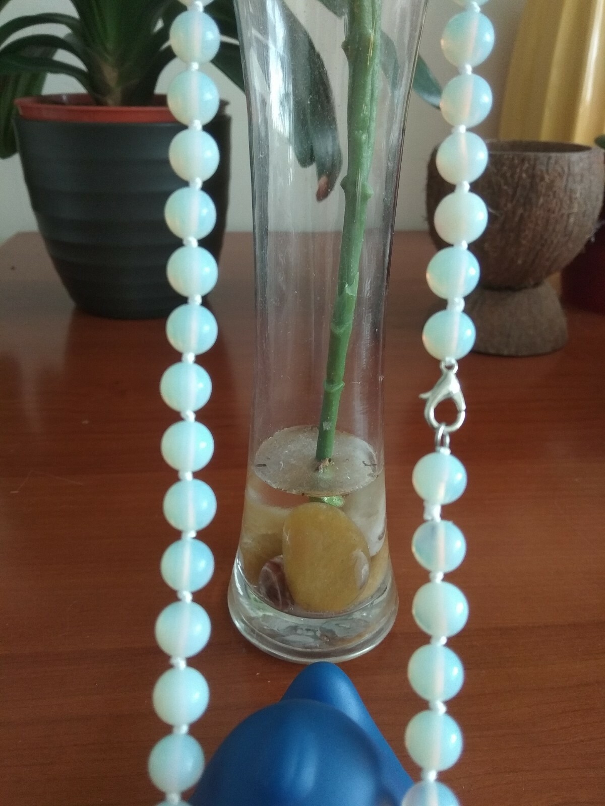 Beautiful Sri Lanka Moonstone gemstone 8mm beads necklace 17.5″- UK seller 787