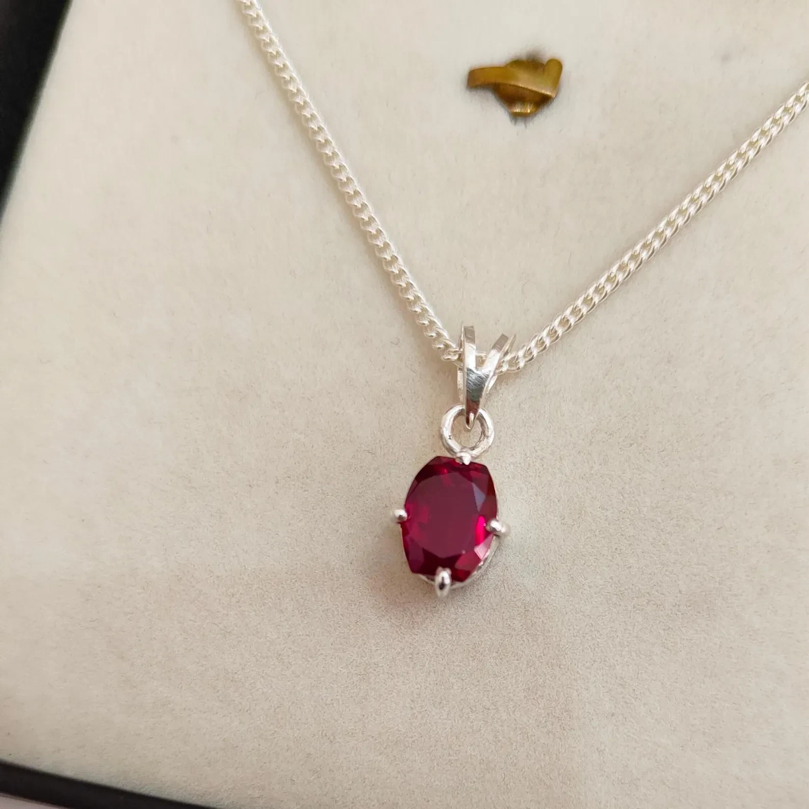 24 Ct Natural Red Ruby Pendant Sterling Silver Fancy Cut Gemstone Jewelry