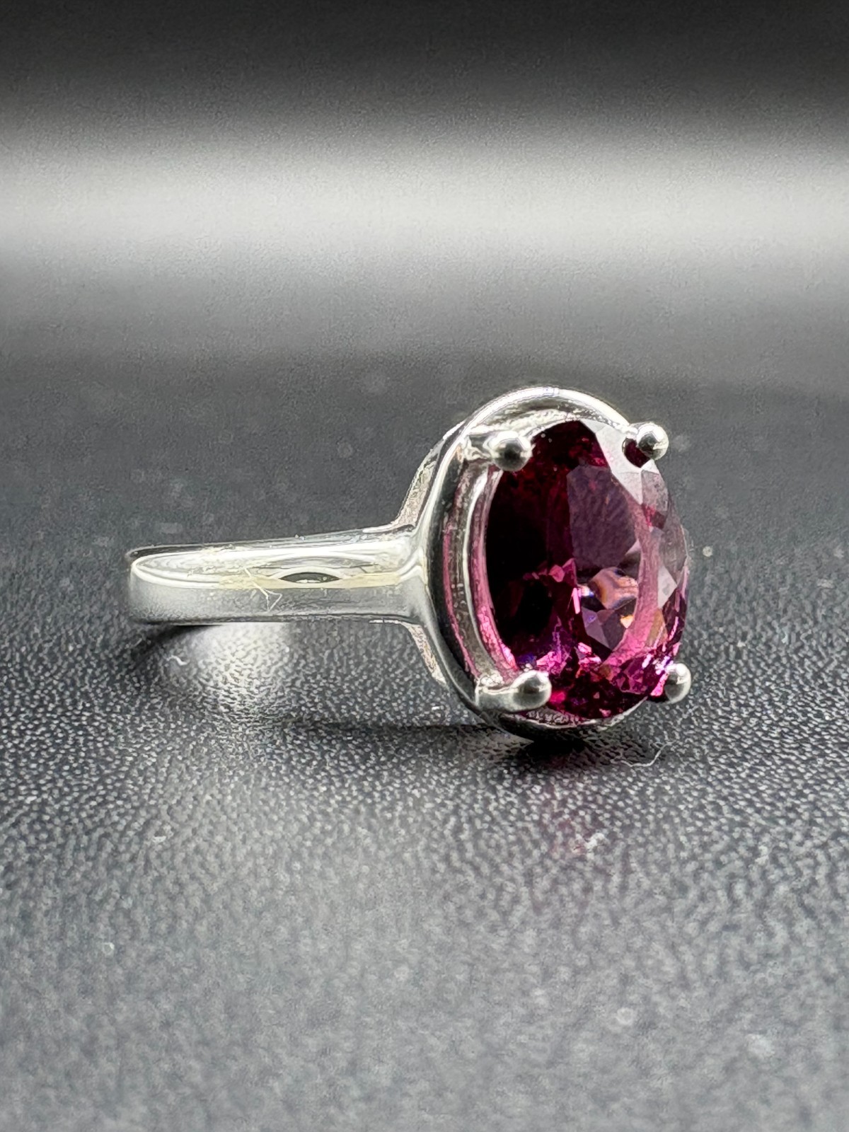 Pink Malaya Garnet Ring, Sterling Silver, Minimalist Jewelry