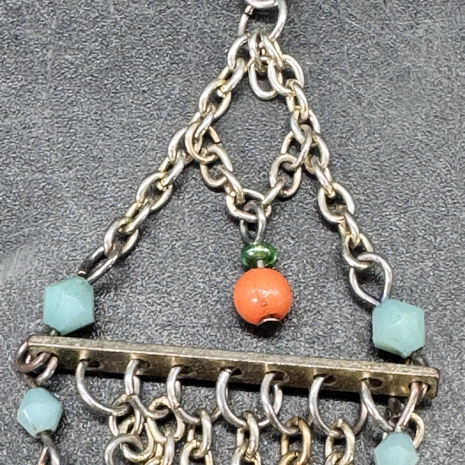 Boho Chandelier Hook Earrings Ornate Glassy Beaded Cascade Costume Jewelry