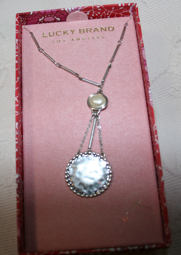 Silver tone metal chain with semi-precious stone beads charms NIB $19.99 EACH
