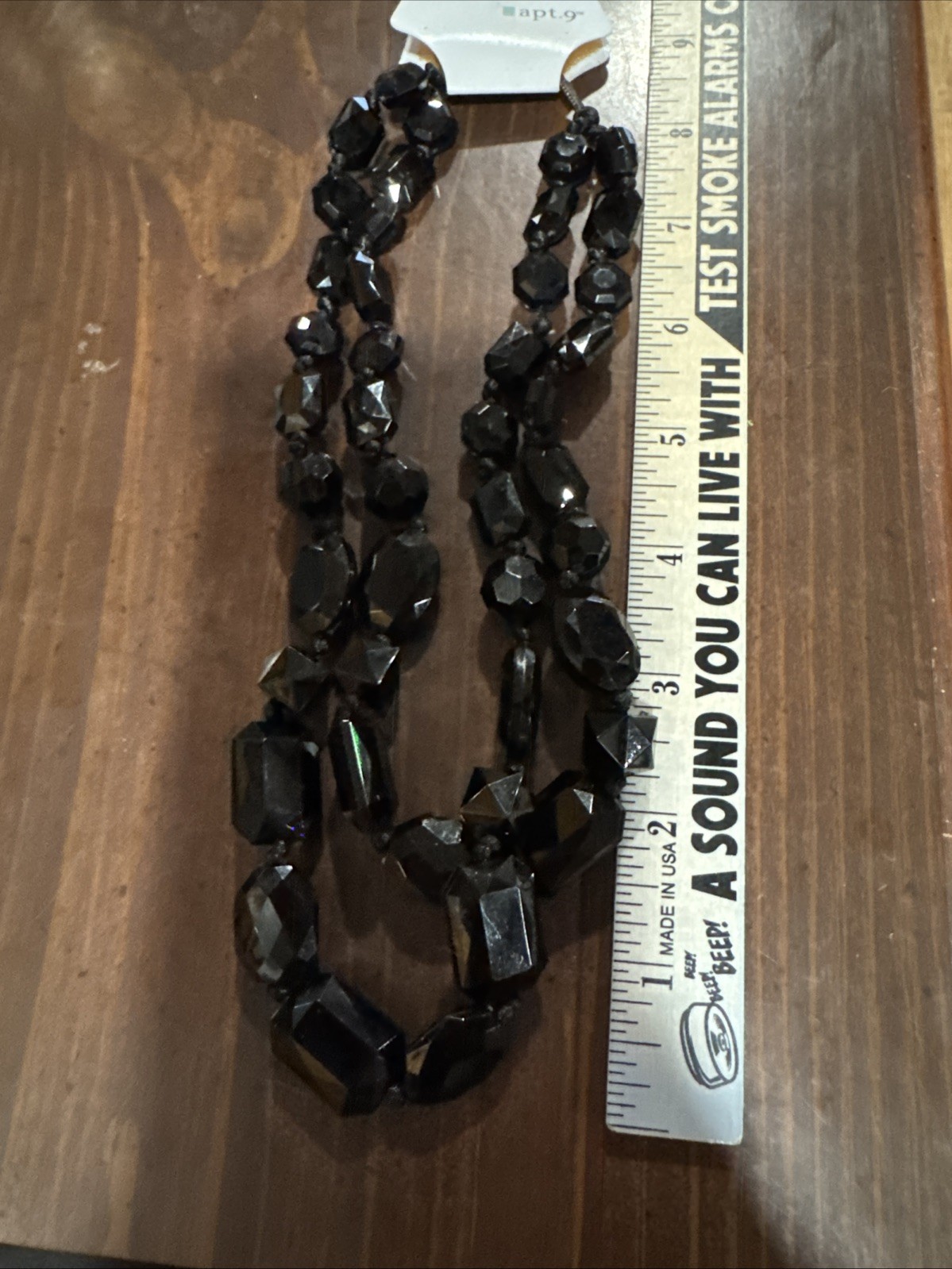 Apt. 9 Black Faceted Necklace Crystals & Square Beads