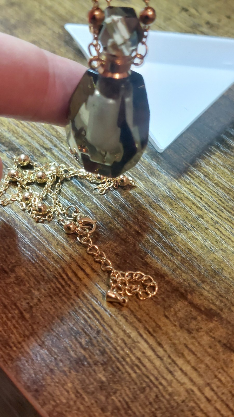 Natural Smoky Quartz Perfume Bottle Necklace