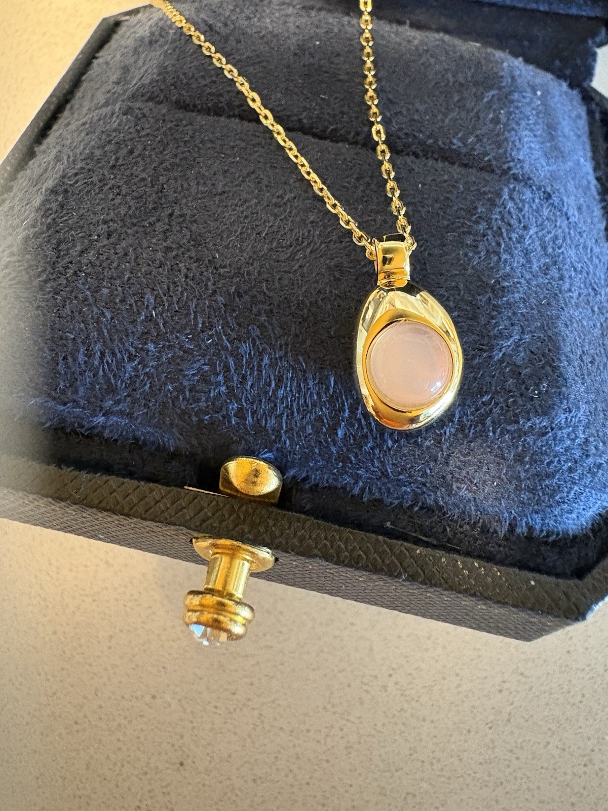 Genuine Chalcedony 18k Gold over Sterling silver necklace