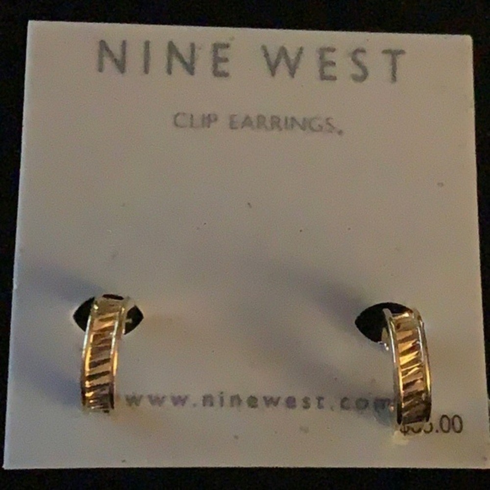 Nine West clip hoop earrings in gold tone