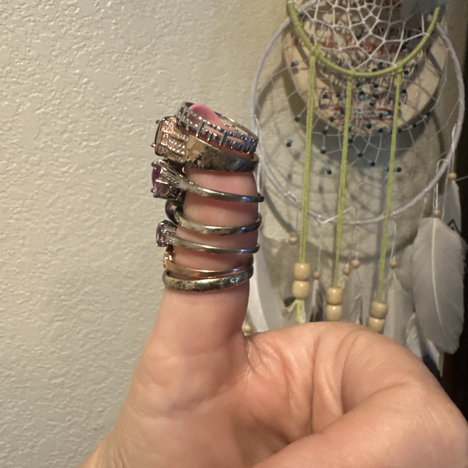 Lot Of 6 Assorted Sterling Silver Fine Jewelry Modern Ring. Sizes Vary