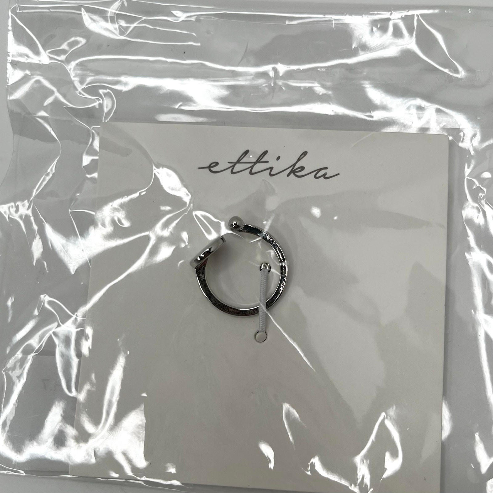 Ettika Fashion Jewelry Silver Round Flat Top Open Ring GTR240 NWT Size 7