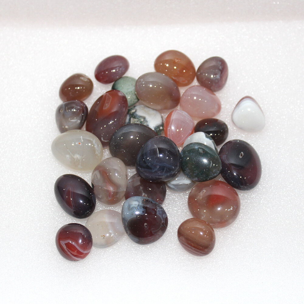 100g Natural Colorful Mixed Tumbled Agate Crystal Bulk Mix Assorted Gem Stone