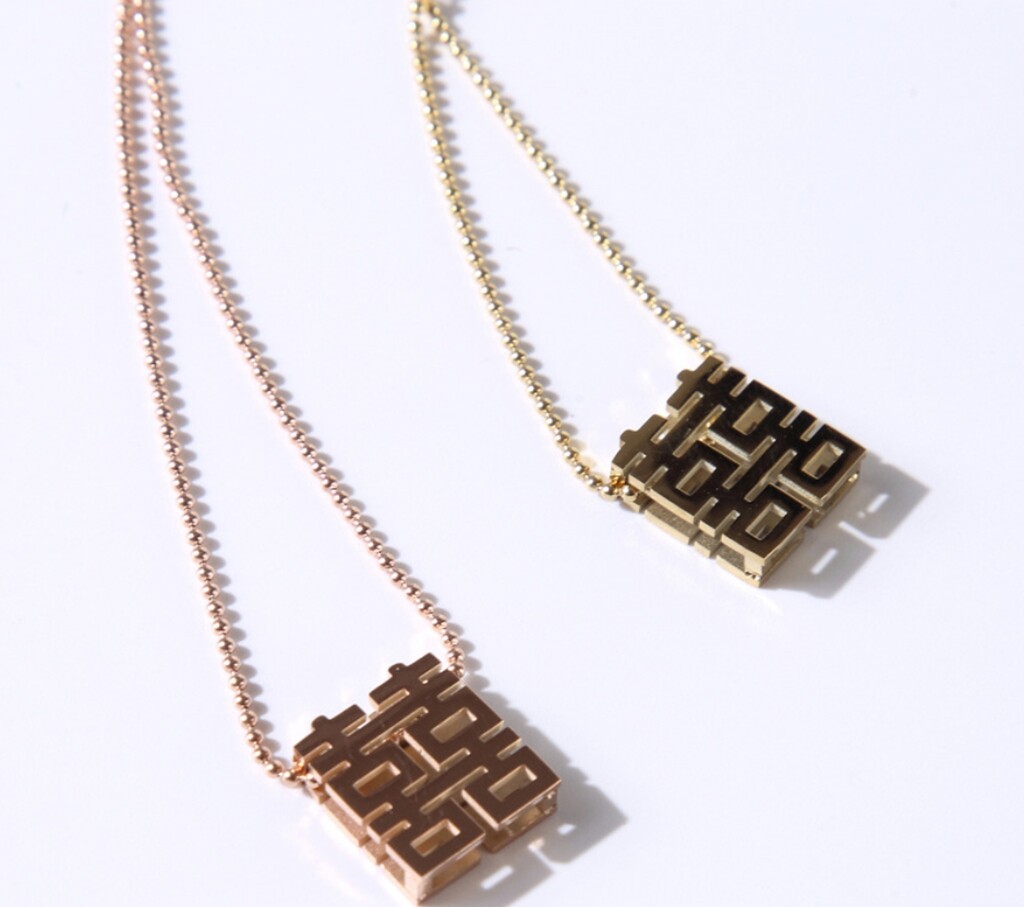 Fashion Women Titanium Stainless Steel Chinese Letter Happiness necklace 16-18″