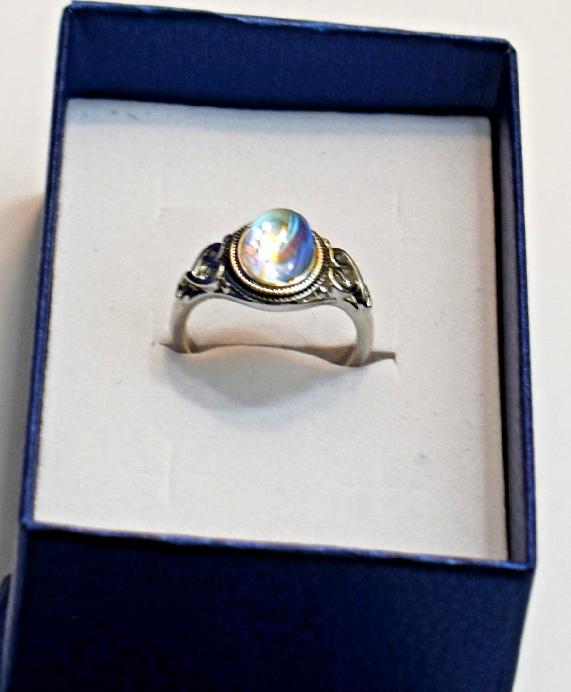 Mood Moon Ring SP 925 Sterling Silver Size 7 Gift Boxed