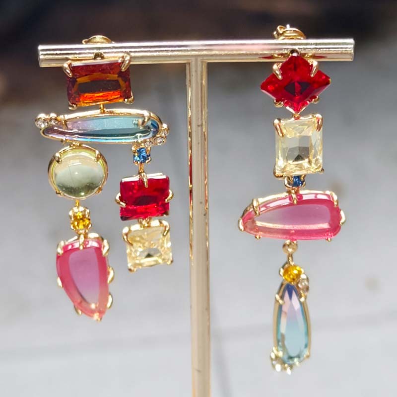 Other Stories Crystal Statement Drop Earrings Chic Women Party Vacation Jewelry